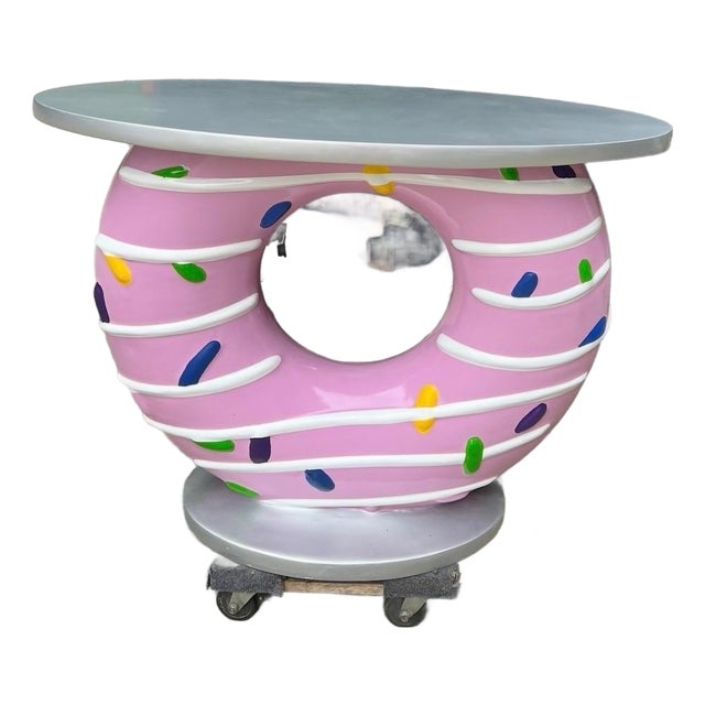 Large Resin Colorful Donut Console Table For Sale