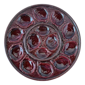French Majolica Oyster Plate St. Clement France, 1970s