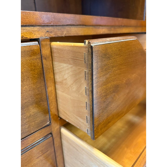 Vintage Ethan Allen Burled Wood Townhouse Armoire For Sale In New York - Image 6 of 12