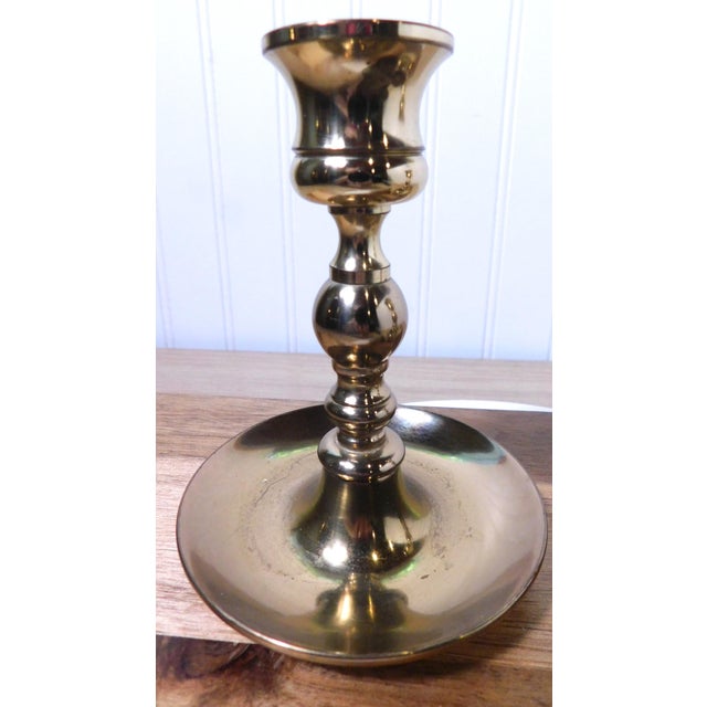Brass Vintage Baldwin Brass Candlestick Holders: 200th Anniversary Pair For Sale - Image 8 of 14