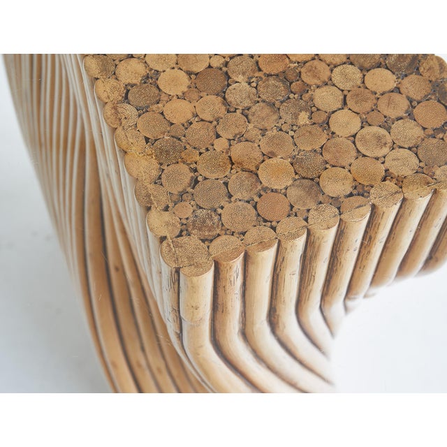 Wood Glass and Bamboo Desk attributed to John and Elinor McGuire, USA, 1980s For Sale - Image 7 of 8