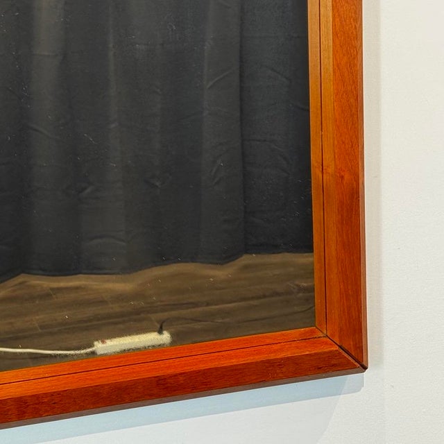 Wood Danish Modern Teak Mirror For Sale - Image 7 of 10