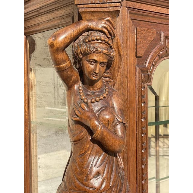 Renaissance Oak Display Cabinet For Sale - Image 4 of 13