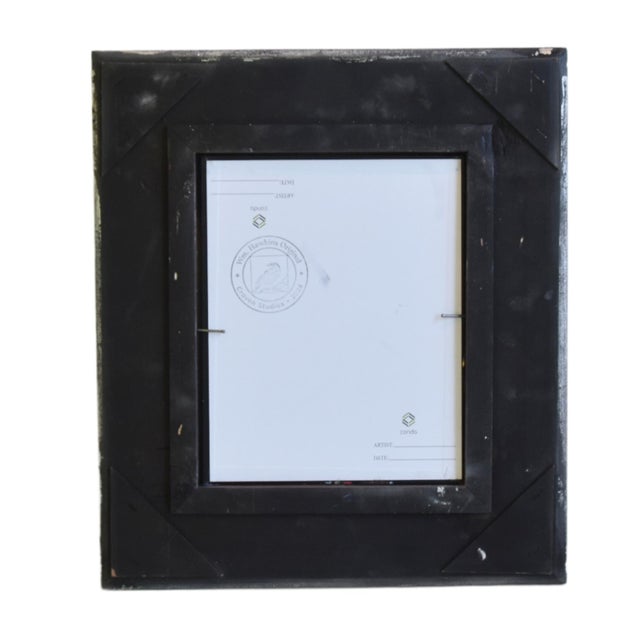 William Hawkins Dreamy Puffy White Clouds & Mountains Landscape Oil Painting Including the Antiqued Silver Wood Frame For Sale In Los Angeles - Image 6 of 7