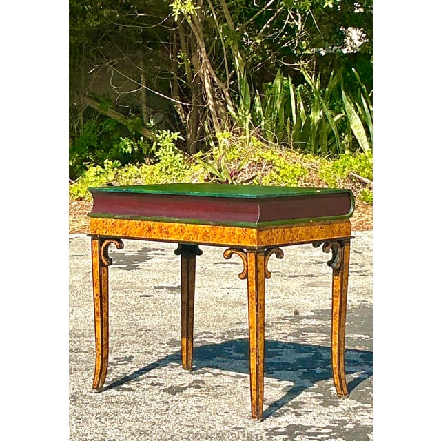 Traditional Vintage Regency Giant Book Side Table For Sale - Image 3 of 12