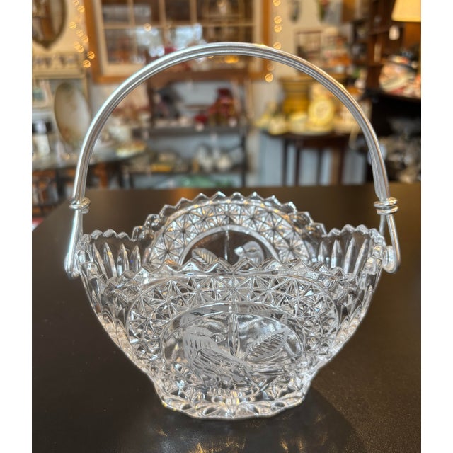 Hofbauer Crystal Basket “Byrdes” Collection For Sale - Image 4 of 9