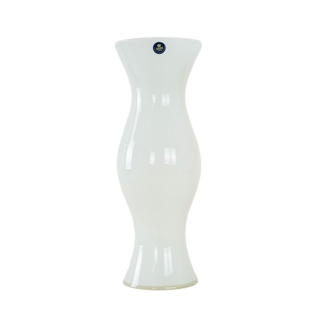 White Vintage Danish Glass Vase by Michael Bang for Royal Copenhagen, 1970s For Sale - Image 8 of 8