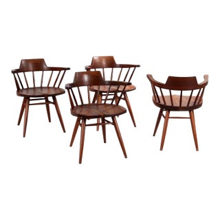 Set of Four Captain Chairs by George Nakashima For Sale