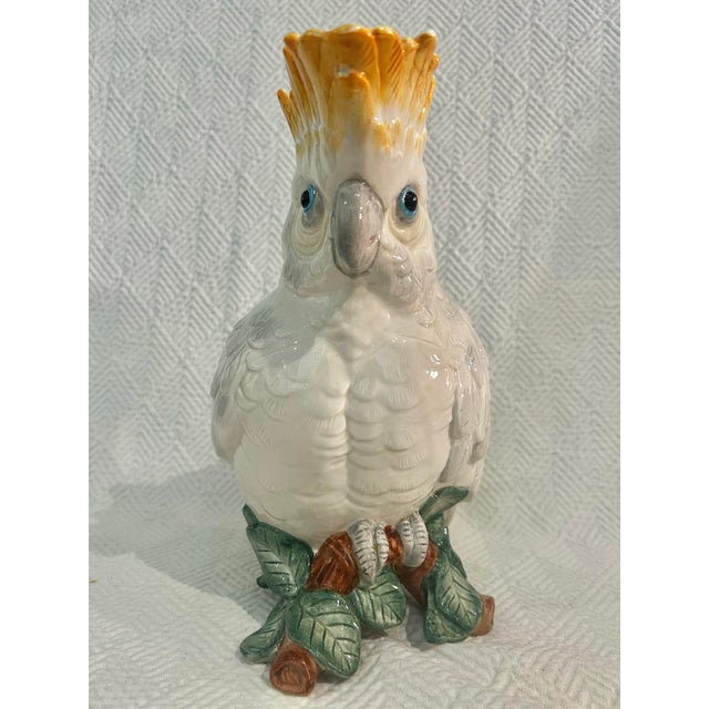 Perfect for the Palm Beach style collector, this classic Fitz and Floyd Cockatoo pitcher can be displayed or put to use....