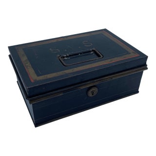 Late 19th Century Victorian Black & Gold Cash Box For Sale