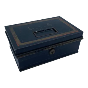 Late 19th Century Victorian Black & Gold Cash Box
