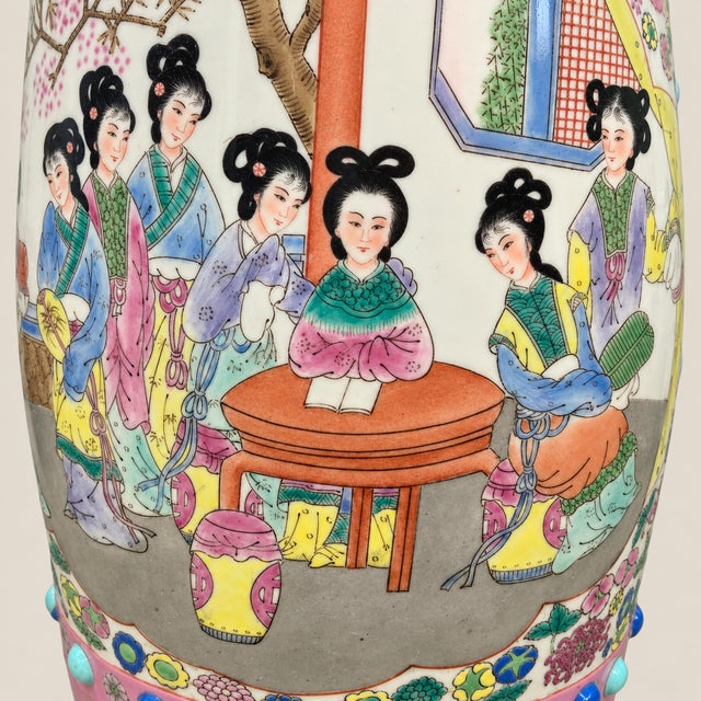 Qing to Republic Period Famille Rose Porcelain Garden Stool- 1880's For Sale In Naples, FL - Image 6 of 10