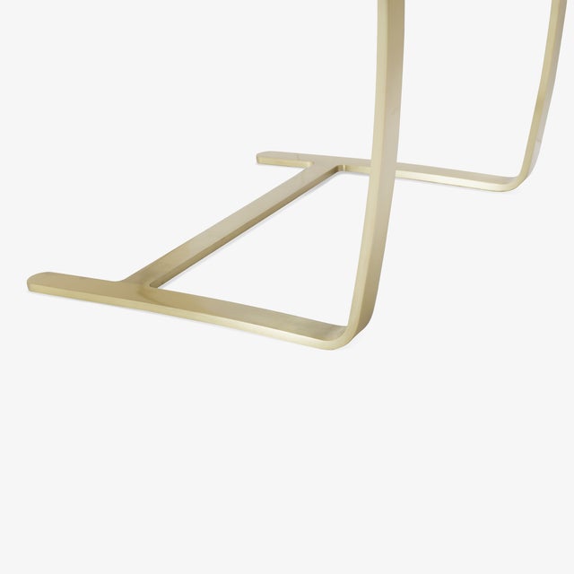 Cream Brno Flat-Bar Chairs in Crème Velvet, Brushed Brass For Sale - Image 8 of 10