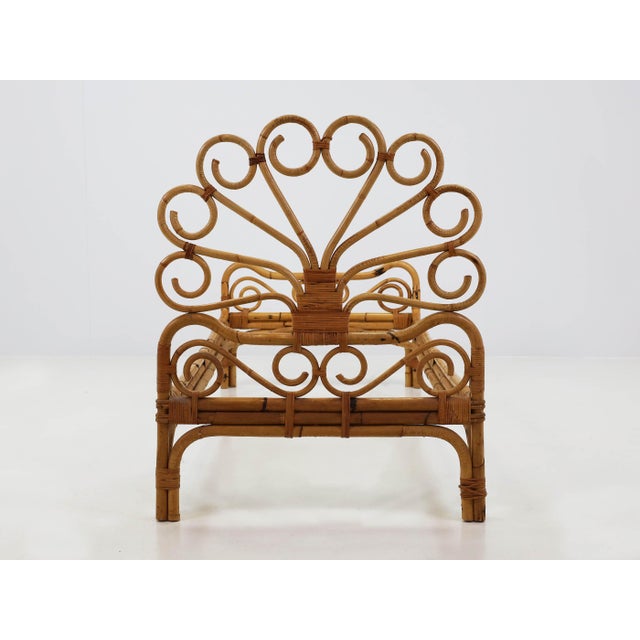 Khaki Peacock Daybeds in Rattan by Lio Carminati for Casa e Giardino, Italy, 1960, Set of 2 For Sale - Image 8 of 12