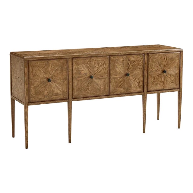 Rustic Oak Four Door Buffet For Sale