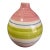 Vintage Striped Multi Color Ceramic Vase Made in Portugal For Sale