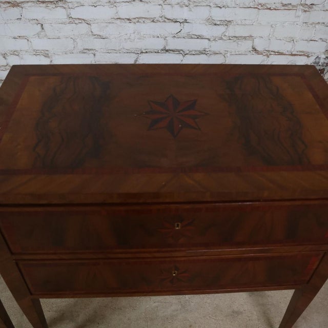 19th Century French Walnut Star Inlay Table (Set of 2) For Sale In Birmingham - Image 6 of 7