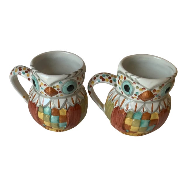 Mackenzie Childs Ceramic Very Rare Mug - Set of 2 For Sale