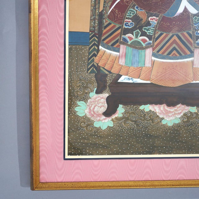 Pair of Chinese Deity Colored Prints With Gilt Frames Mid 20th Century For Sale - Image 11 of 12
