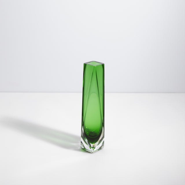 Modern Hand Blown Murano Goccia Vase in Green Small For Sale - Image 3 of 8