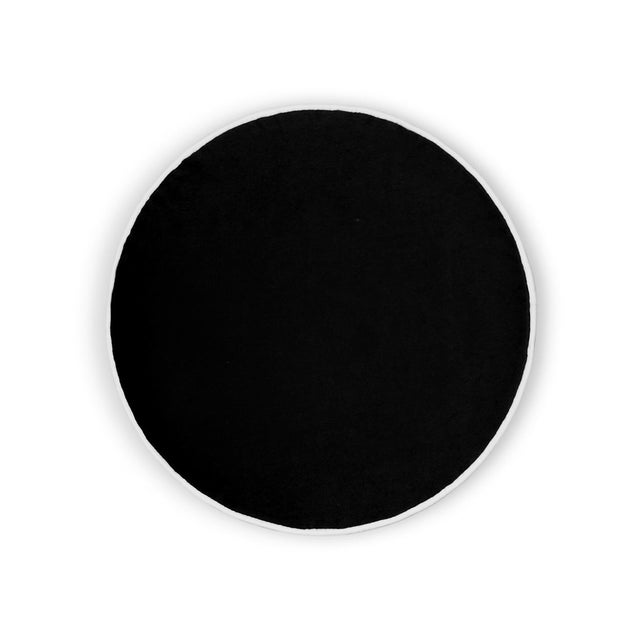 Posh Circle Pillow in Black with Contrast Piping, 18" Round Chairish