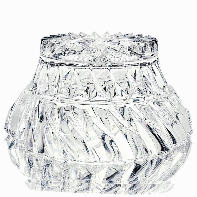 Mikasa “Rainier” 9-Inch Heavy Cut Crystal Swirl Centerpiece Bowl – Japan For Sale - Image 11 of 12