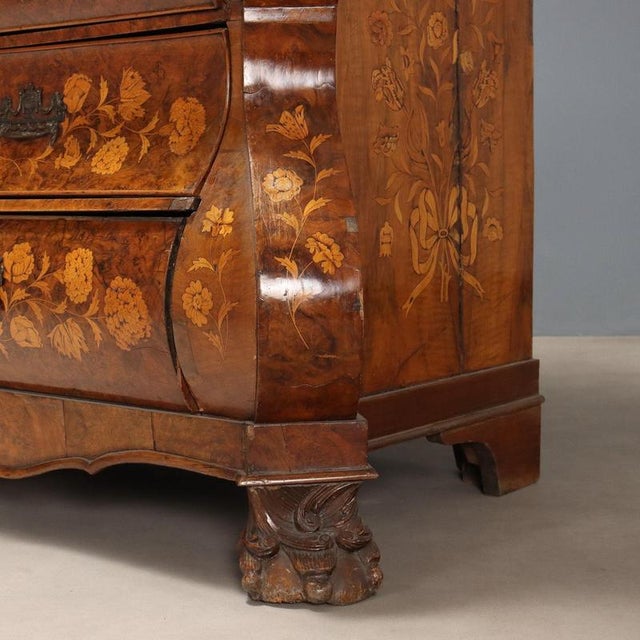 Large Dutch Display Cabinet in Walnut and Walnut Burl For Sale - Image 10 of 14