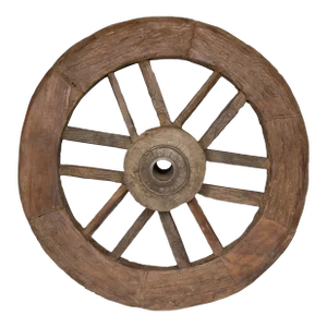Indian 19th Century Wood and Metal Cart Wheel with Rustic Character