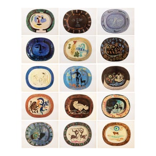 1950s Set of 15 Prints of Picasso's Ceramic Platters For Sale