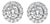 14K White Gold 3.0 Cttw Lab-Grown Diamond Hidden Halo Stud Earrings For Sale