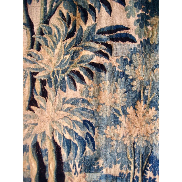 Flemish Tapestry Verdure Two Deers and a Castel Circa 17 Hundreds For Sale - Image 11 of 13