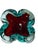 Glass 1960s Italian Murano Sommerso Ruby Red & Aqua Art Glass Bowl / Ashtray For Sale - Image 7 of 18