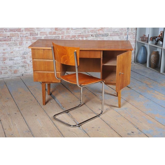 Mid-Century Modern Writing Desk in Walnut, Czech, 1950 For Sale - Image 6 of 13