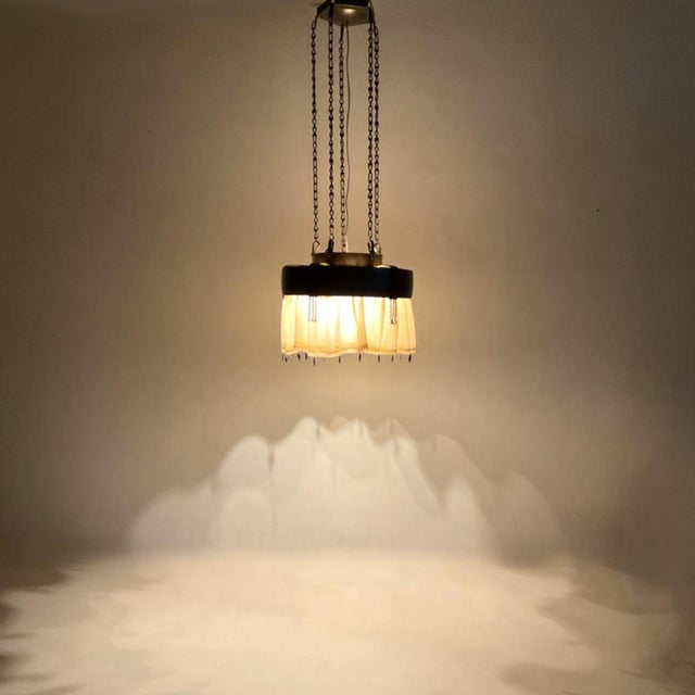 Dutch Art Deco Amsterdam School Pendant Light from Winkelman & Van Der Bijl, 1920s For Sale - Image 3 of 18