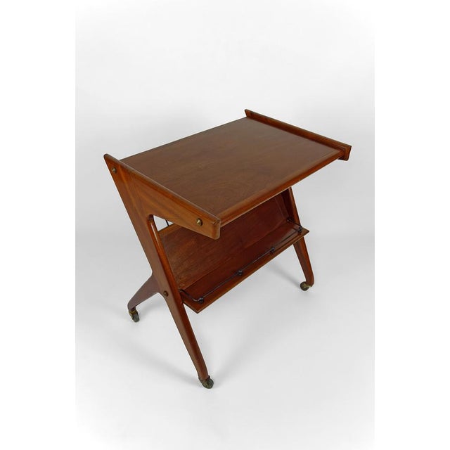 Mi-Ccentury Modern Teak Trolley, Italy, 1950s For Sale - Image 11 of 15