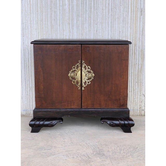 Pair of Early 20th Century Modern Front Nightstands with original Hardware For Sale - Image 16 of 18