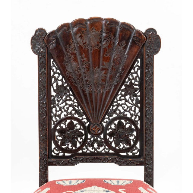 Chinese Chinese Export Carved Wood Side Chair, 19th C. For Sale - Image 3 of 7