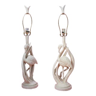 Pair of Flamingo Table Lamps For Sale