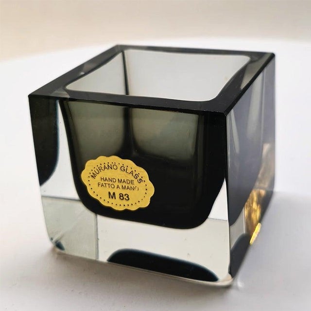 Glass Square Ashtray in Handcrafted Murano Glass by Flavio Poli for Seguso, 1960s For Sale - Image 7 of 8