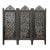 1900s Heavily Carved Anglo Indian 3 Panel Screen Room Divider. For Sale