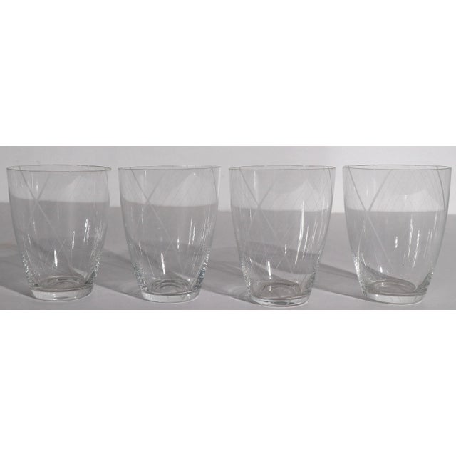 Set of 4 Mid-Century Etched Drinking Glasses For Sale In New York - Image 6 of 8