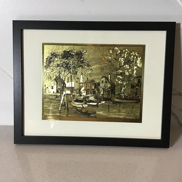 Etchings Gold Foil Lionel Barrymore Gold Foil Nautical Etchings, Framed Set of 6 Chairish