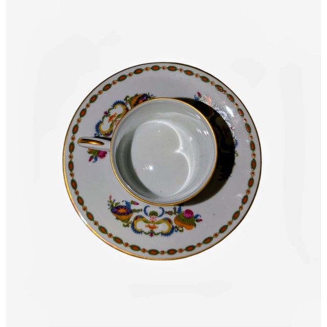 French 1980s Limoges "Viex Chine" Demitasse Cup & Saucer For Sale - Image 3 of 10