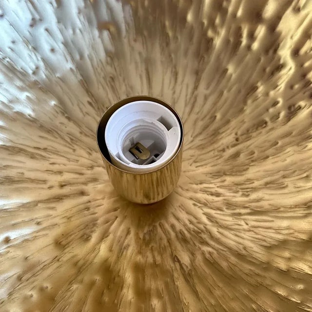 Metal Italian Modern Brass and Opaline Glass Cactus Floor Lamp, 2000s For Sale - Image 7 of 12