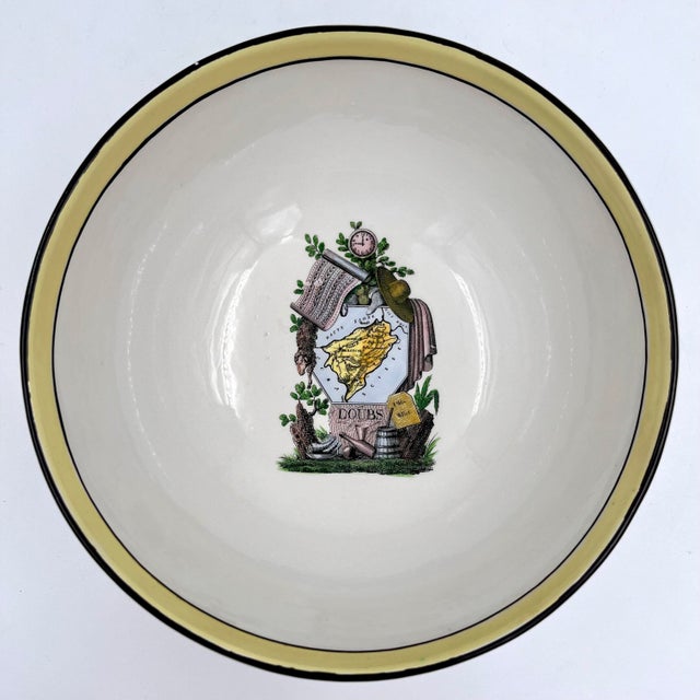 French Vintage Mottahedeh Footed Bowl Featuring Maps & Rivers of France For Sale - Image 3 of 11