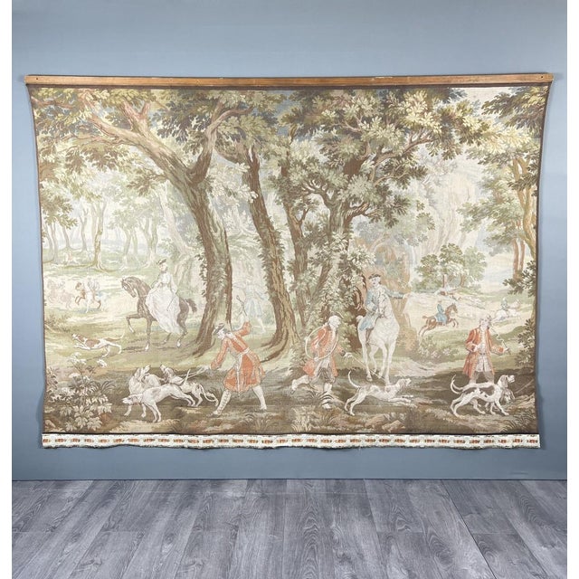 20th Century Louis XV Wall Tapestry Hunting Scene For Sale - Image 11 of 11