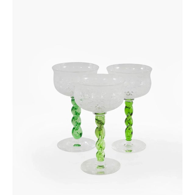 Antique English Webb , Corbett Crystal Glassware Service- Set of 12 For Sale - Image 9 of 10