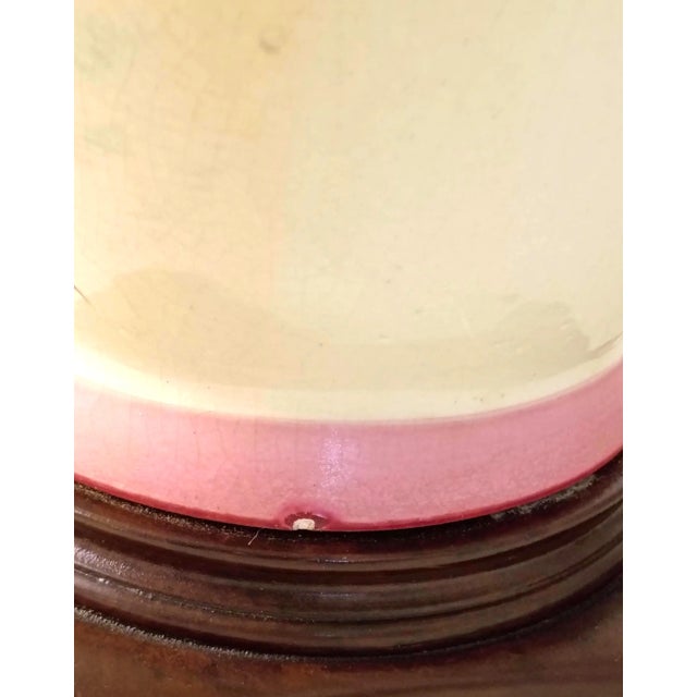 1980s Chinoiserie Ginger Jar Table Lamp Hardwood Base Hand Painted Porcelain Pink Peony For Sale - Image 10 of 10