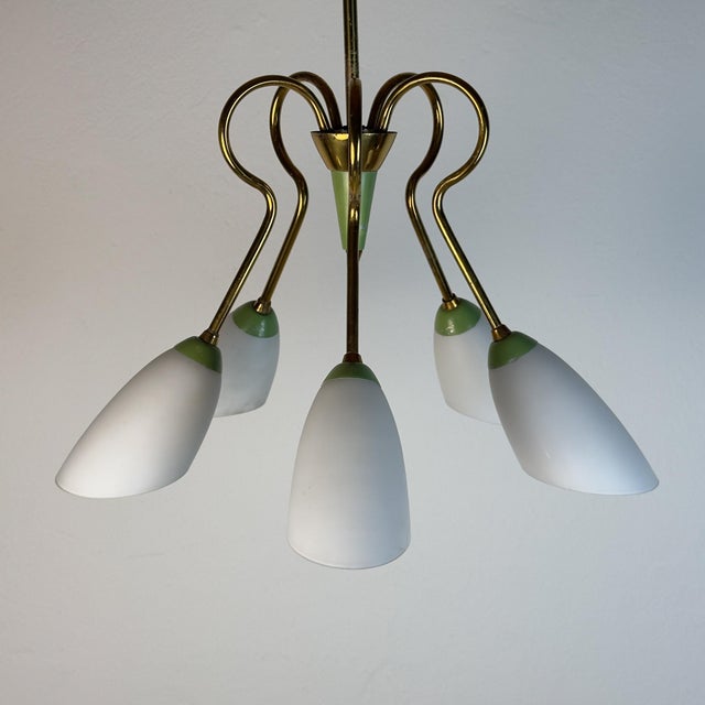 Vintage Stilnovo Chandelier, Italy 1940-50s, 1950s For Sale - Image 16 of 18