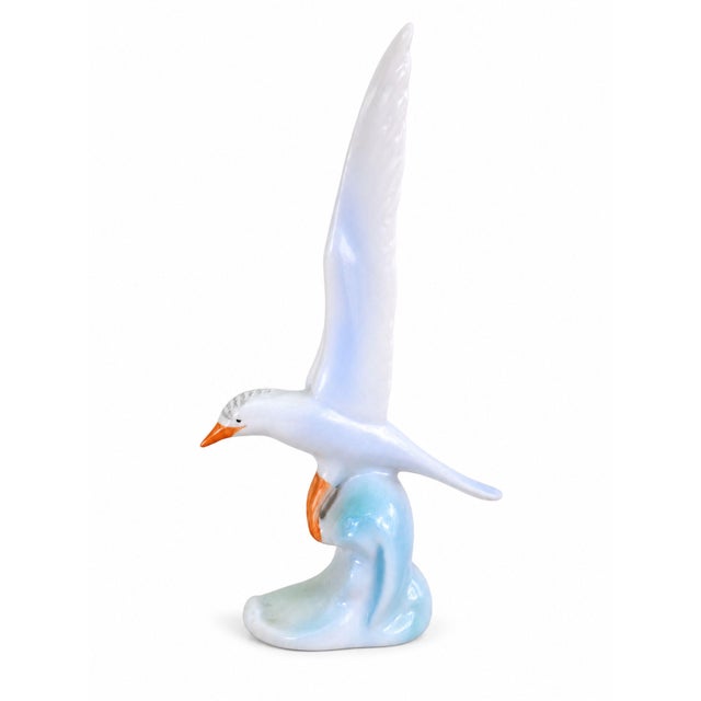 Vintage Porcelain Seagull Bird from Hollohaza, 1970s, in Flawless conditions. Designed 1970 to 1979 This piece has an...